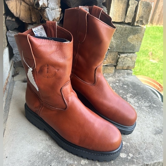 Men\'s Brown Leather steel toe work Boots Good Year Welt NWT Sz-29 (US 10.5) LocB main image 9